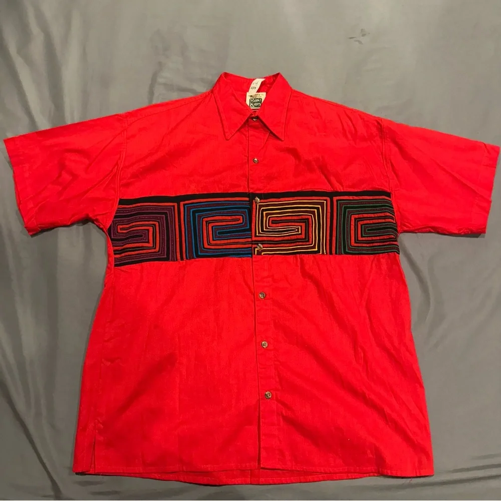 My Name Is Panama Shirt Lot of 2 Mens Short Sleeve Button Down Embroidered SizeM